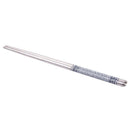 8.9" Length White Vine Pattern Stainless Steel Chopsticks Pair C5C6