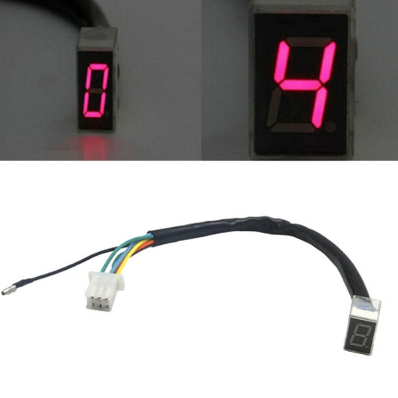 7-Line modified motorcycle led digital gear indicator shift lever sensor-red FT