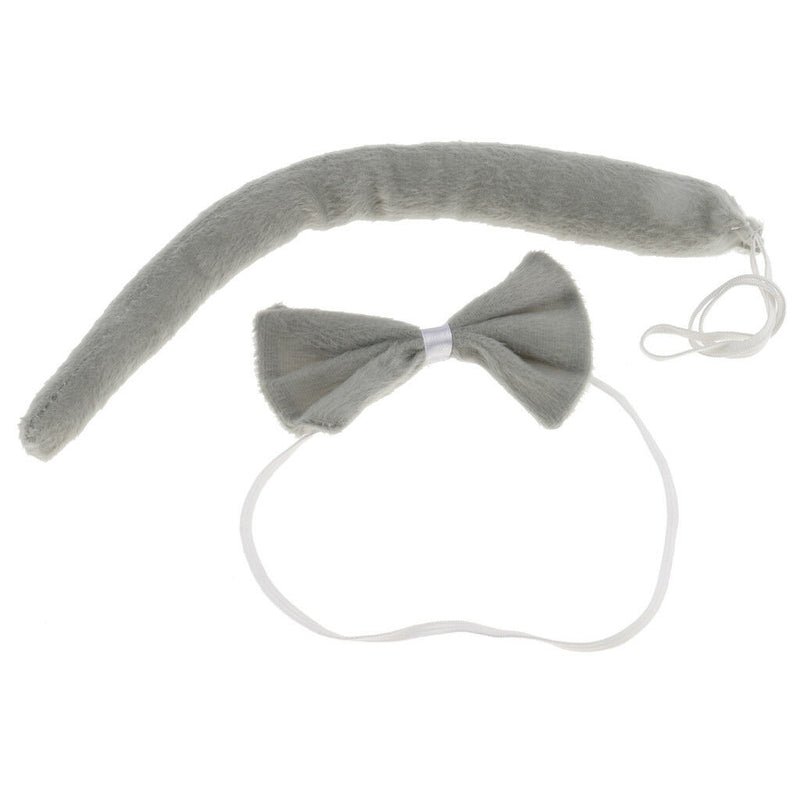 Girls Animal Costume Mouse Headband Tails Bow Tie Gloves Skirt Fancy Dress
