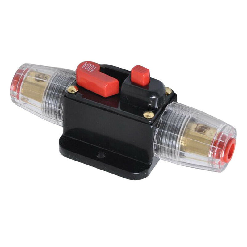100A InLine DC Circuit Breaker Manual Reset Stereo/Audio Car/RV Fuse Holder