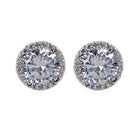 Women\'s Elegant Crystal Zircon Inlaid Ear Studs Platinum Plated Earrings Deluxe