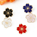 5PCS Enamel Flower Brooch Pin Shirt Collar Pin Corsage Badge Women Jewelry HK