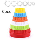 6X Colorful Double Sided Plain/Crinkle Round Cookie kitchen Cutters Tool US