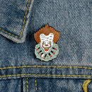 Horror Clown Brooch Funny Badges Shirt Women Men Jacket Shirt Clothing Pins A