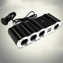 4 Way Car Socket Splitter w/2 USB Port Adapter Charger DC 12V Lighter PAQ