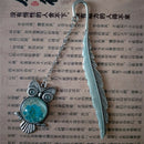 1XLuminous Night Owl Bookmark Label Read Maker Feather Book Stationery Copper FT