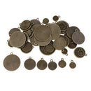 114pc Fit 12-25mm Double Hanging Cameo Cabochon Base Setting For DIY Pendant