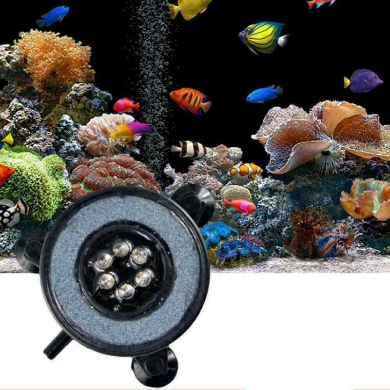 6 LED Submersible Bubble Light Air Stone For Aquarium Curtain Fish Pump Tan Q0D0