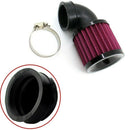 1 Sets 90 Degree Curved Motorcycle Air Cleaner Intake Filter with Adjustabl G9G4
