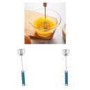 2x Stainless Steel Manual Egg Whisk Beater Stirrer for Kitchen Milk Bread