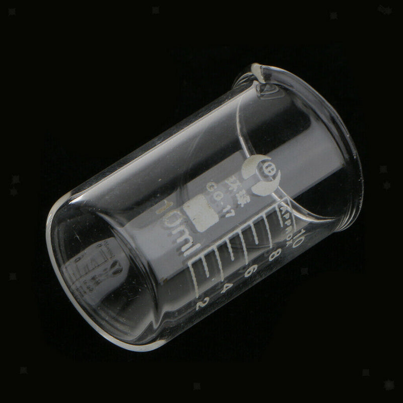 10ml Laboratory Borosilicate Glass Beaker Measuring Cup Lab Glassware