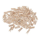 100 Natural Wooden Mini Craft Pegs Cloth Pin Photo Hanging Spring Clips 25mm