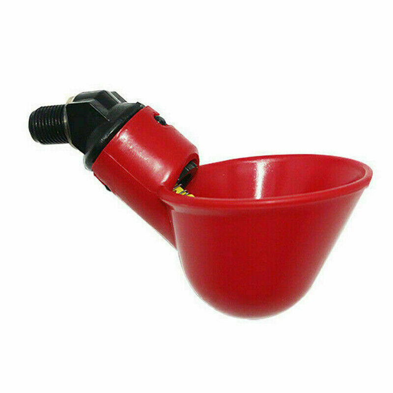 10Pcs Automatic Cups Water Feeder Drinker Chicken Poultry Bird Waterer Red Set