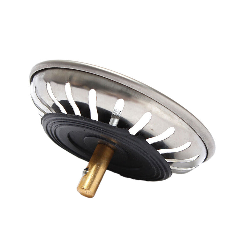 Stainless Steel Home Kitchen Sink Drain Stopper Basket Strainer Waste Plug M&O