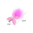 Pet Telescopic Feather Teaser Wand Rod Cat Toys w/ Replacement Head (Pink) A