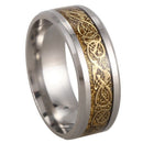 Dragon Scale Dragon Pattern Beveled Edges Celtic Rings Jewelry Wedding Band P9U5