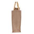 Eco-friendly Burlap Handbag Linen Shopping Bag with Bamboo Handles Design