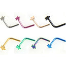 Exquisite Star Nose Ring Stud Elegant 8 Color L Shaped Nose Ring Stud Set OE