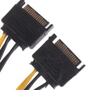 2pcs 15pin SATA Cable Male to 8pin(6+2) PCI-E Power Cable 20cm for Graphic J.AU