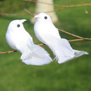 2Pcs Birds Simulation Artificial Feather Doves Feather Park Mall Ornamen JR
