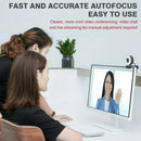 2K USB Webcam Auto Focus Computer Webcam PC Camera Web Cam w/ Ring Fill Light