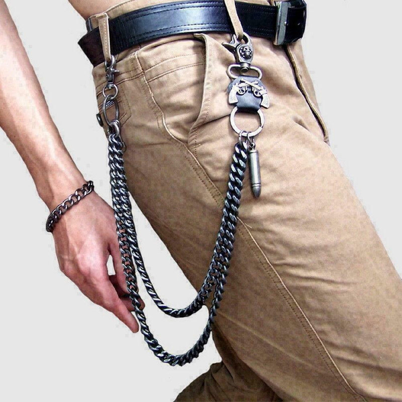 Strong Simple Twist Biker Trucker Key keychain Jean Wallet Chain Y0V9