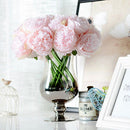 Handmade Wedding Bouquet Peony Silk Floral Bridal Hydrangea Decor Light Pink