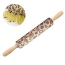 Christmas Wooden Rolling Pins, Christmas tree Shape Decor Embossing Rolling I9D8