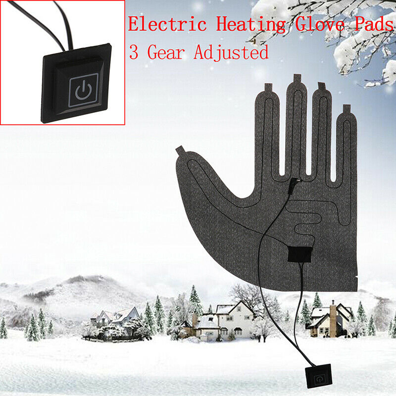 1X Five-finger Gloves USB Electric Heating Pads Three-speed Switch Heating Sh BX
