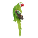 Lifelike Macaw Parrot Bird Sculpture Garden Ornaments Green