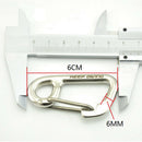 2 lot Carabiner Lock Stainless Steel 60mm Spring Hook Reel Cord Connector