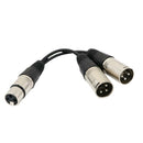 2Pcs XLR Female to Double Male 3Pin MIC Shielded Cable Microphone Audio Lead
