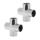 2pcs Heavy Duty 25mm 7/8" Pipe/Tube Boat Hand Rail Fitting 4 Way Connector
