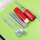 3 PCS Camping Cutlery with Fork, Spoon and Chopsticks, Stainless Steel B5K8