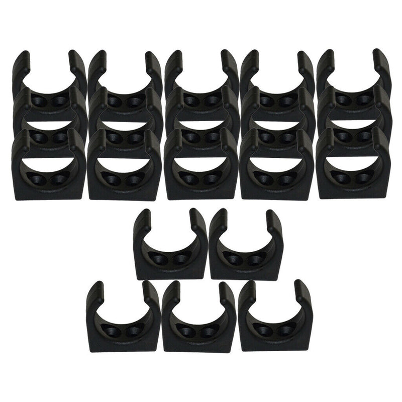 20x Nylon Clips Paddle Rod Holder Stowing Brackets Fit 1-1/4" Diameter Black