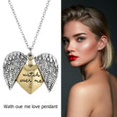 Necklace Love Heart-shaped Wings Double Sided Lettering Clavicle Chain for Women