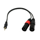 2x 3.5mm Stereo Male Plug TRS Audio Jack to Dual XLR 3 Pin Male Y Data Cable