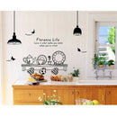 Kitchen Utensils Butterfly Letter Removable Wall Stickers Art Decals Mural  E8P8