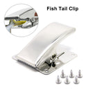 Fish Tail Clip Camping Cleaning Tools Fillet Clamp Stainless Steel Mounting Base