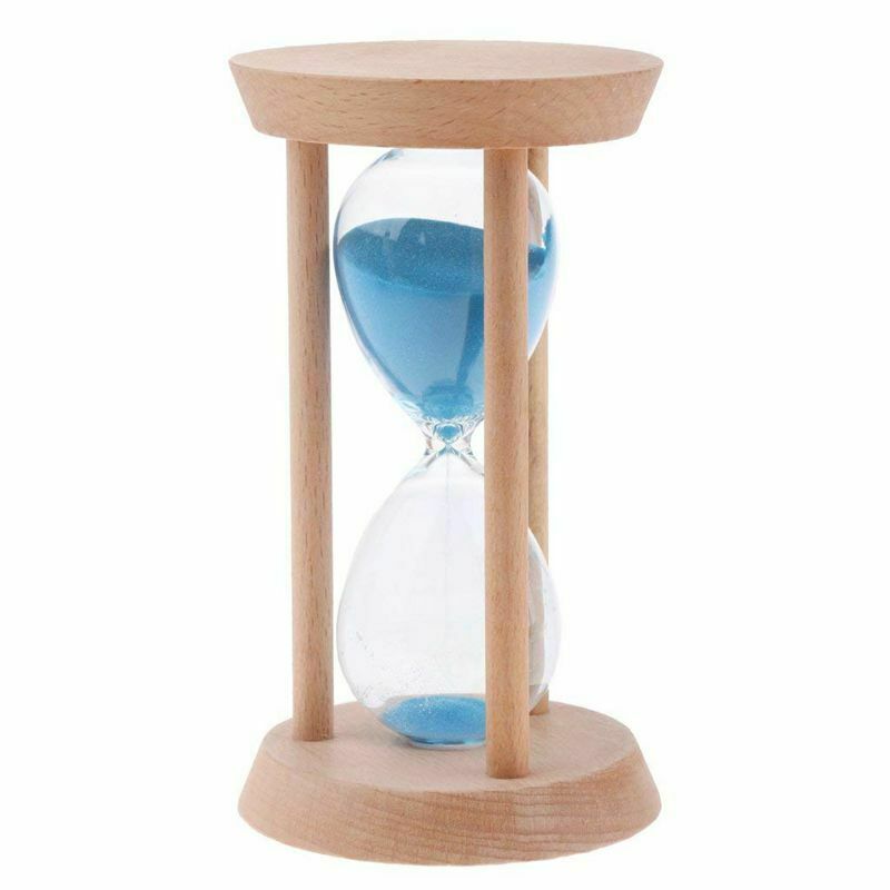 Blue hourglass wooden frame -15 minutes W7H3