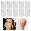 10Pcs Reusable Full Face Shield Guard Super Clear Goggles Visor Hat Dustproof