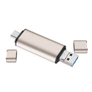 3 In 1 USB Type C USB 3.0 Micro USB OTG TF Card Reader For Android Golden