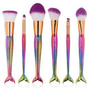 Mermaid Fishtail Makeup Brush Set Eye Shadow Eyeliner Foundation Foundation