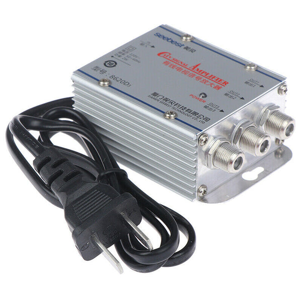 3 Way Signal Amplifier 45~860MHz CATV VCR 20DB TV Antenna Booster Splitter .ES