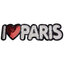 Embroidered Iron On Patches For Clothes Brand I Love PARIS Sequins Deal ES