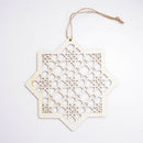 3Pcs Islam Eid Ramadan Mubarak Decora Wooden Golden Hanging Lantern Baubles N4C0