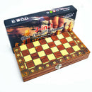 3 in 1 Foldable Chess Set Chess, Checkers, Backgammon for Kids Beginners 29x29cm