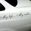 8.5x60cmÃ‚Â My Life My Rules Car Stickers Reflective Decals Auto Styling Black A