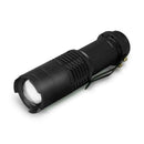 Mini Portable Torch Adjustable Zoom White Light Black LED 600LM Bike Flashlight