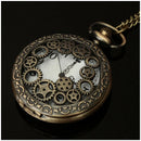 Retro Steampunk pocket watch quartz chain watch watches pendant necklace gi B6B6